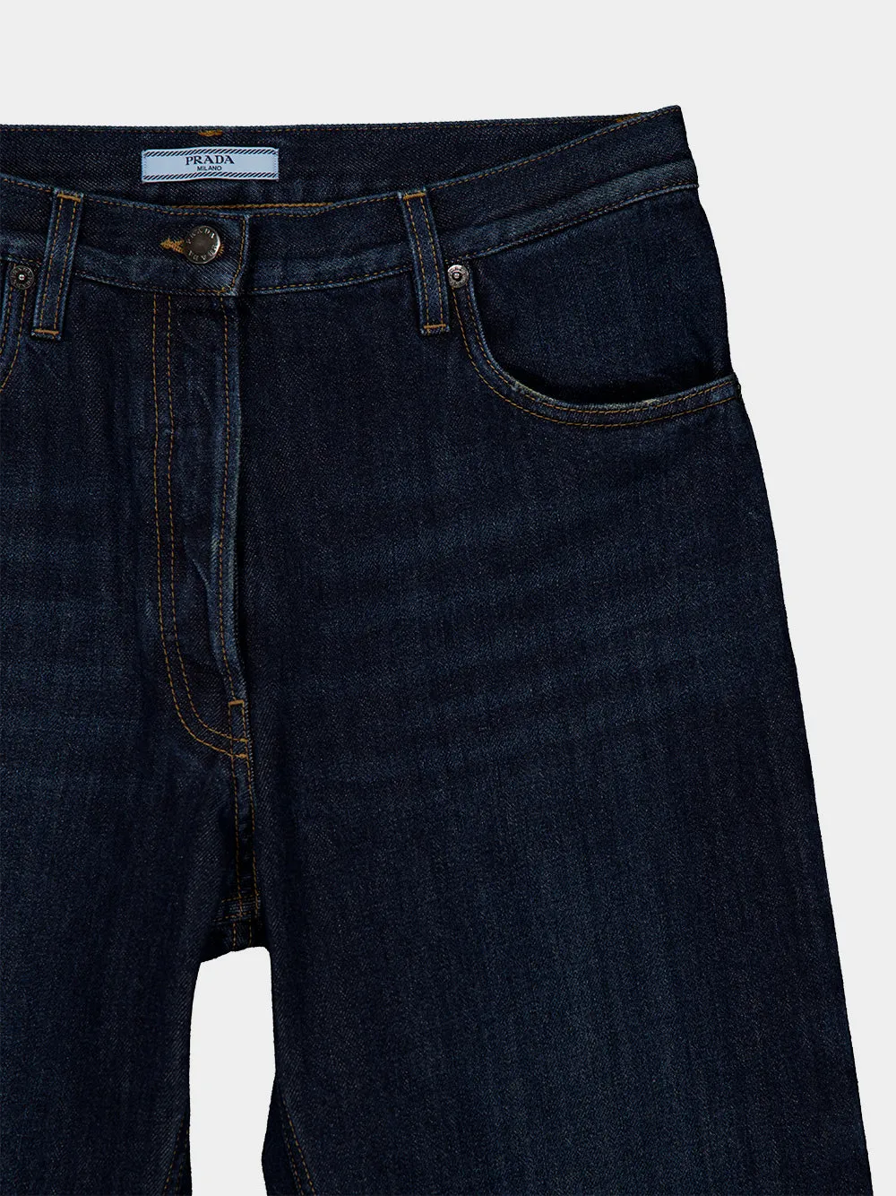 Blue Straight-Leg Washed Denim Jeans sold by Fashion Clinic product image thumbnail 3