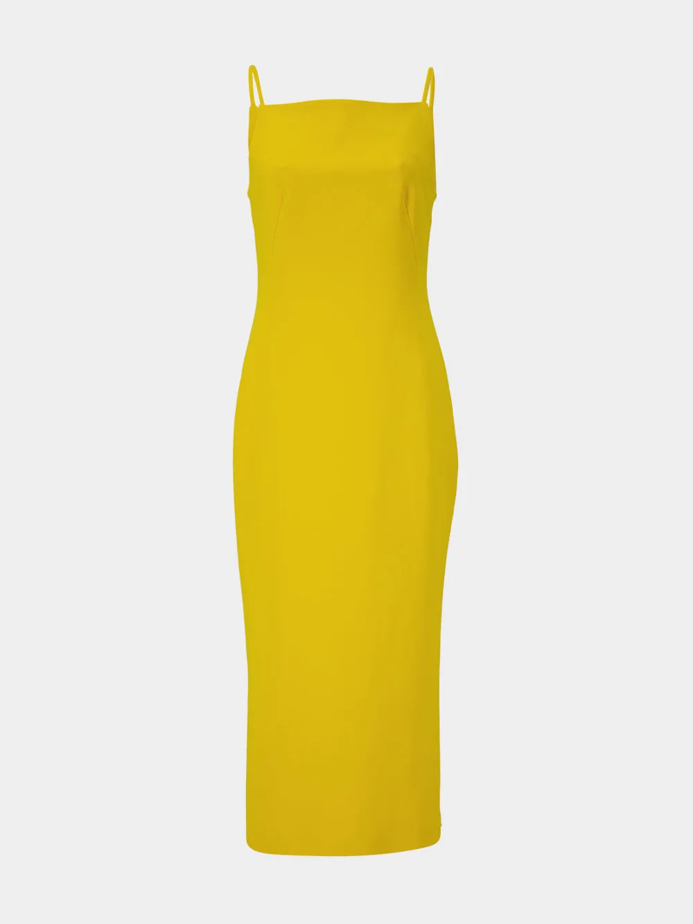 Golden Yellow Crepe Cady Midi Dress sold by Fashion Clinic product image thumbnail 2