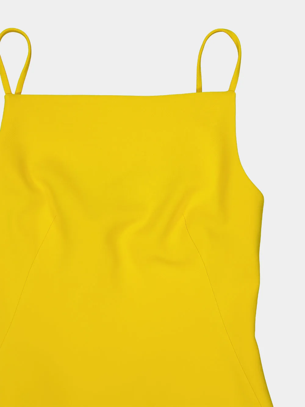 Golden Yellow Crepe Cady Midi Dress sold by Fashion Clinic product image thumbnail 5