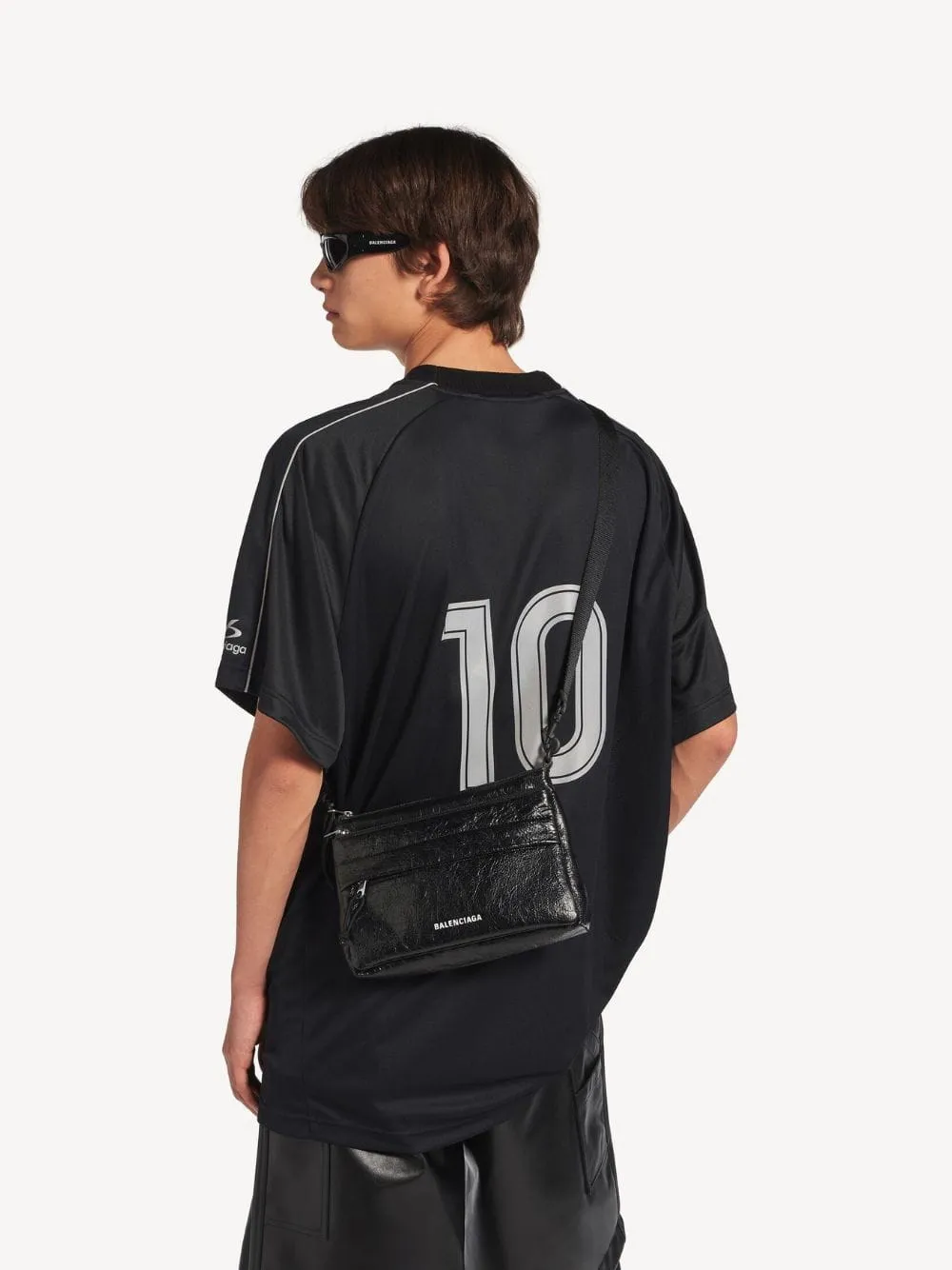 Black Explorer Double Pouch Messenger Bag sold by Fashion Clinic product image thumbnail 2