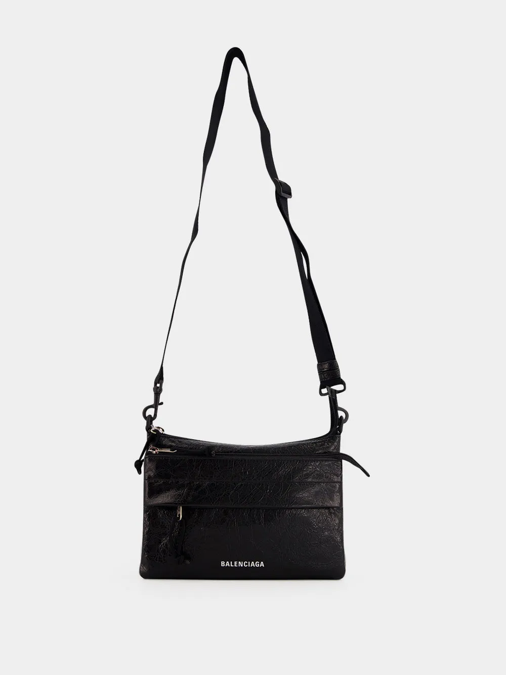 Black Explorer Double Pouch Messenger Bag sold by Fashion Clinic product image thumbnail 3