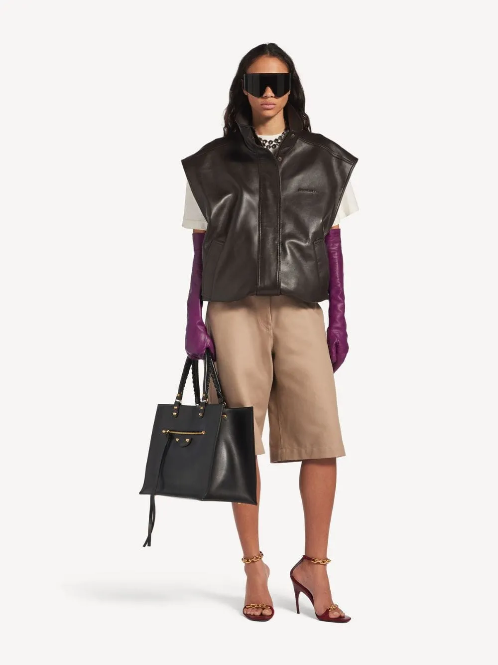 Moka Sleeveless Lambskin Blouson sold by Fashion Clinic