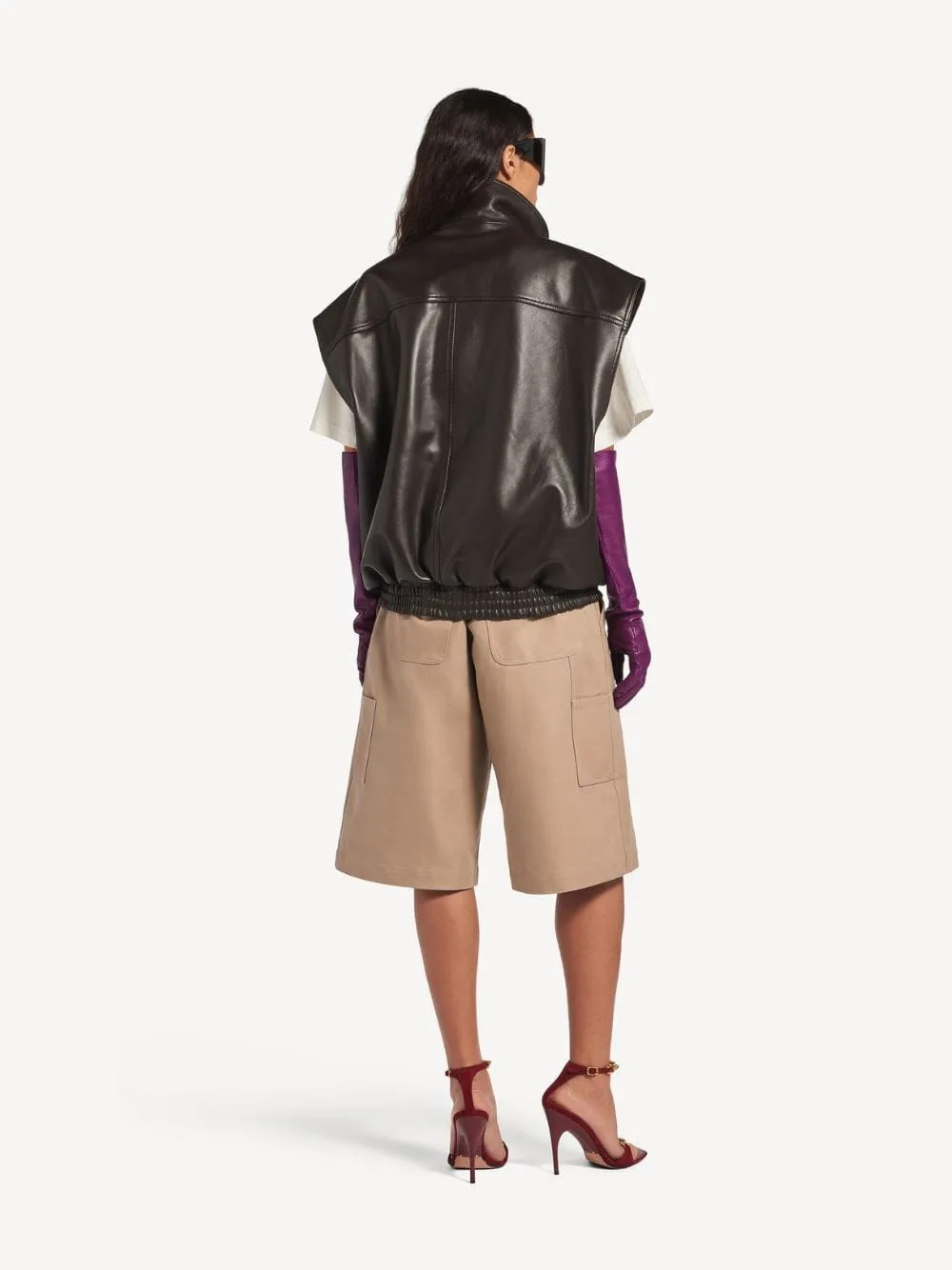Moka Sleeveless Lambskin Blouson sold by Fashion Clinic product image thumbnail 3