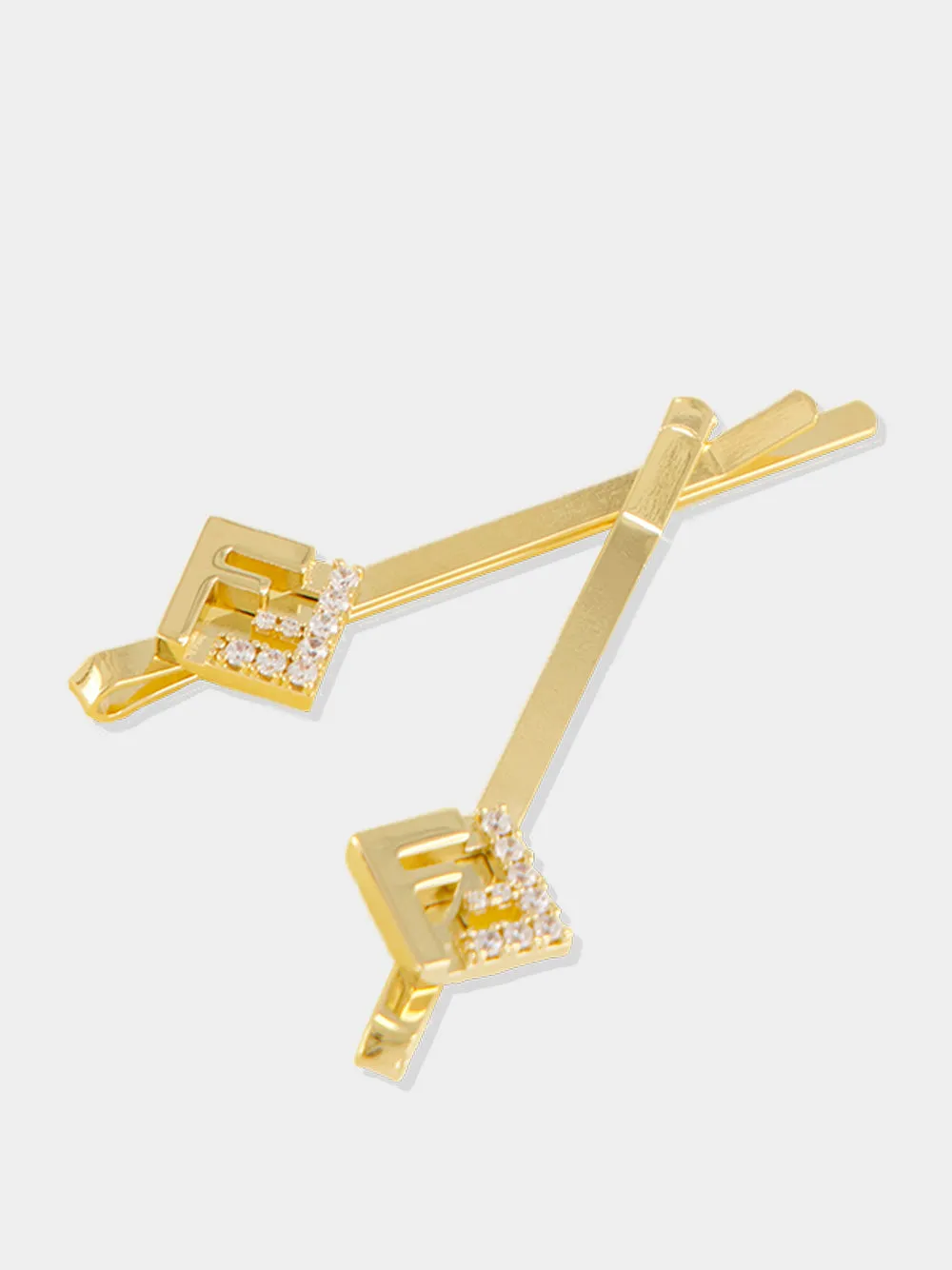 Gold FF Crystal Hair Clips Set sold by Fashion Clinic product image thumbnail 3