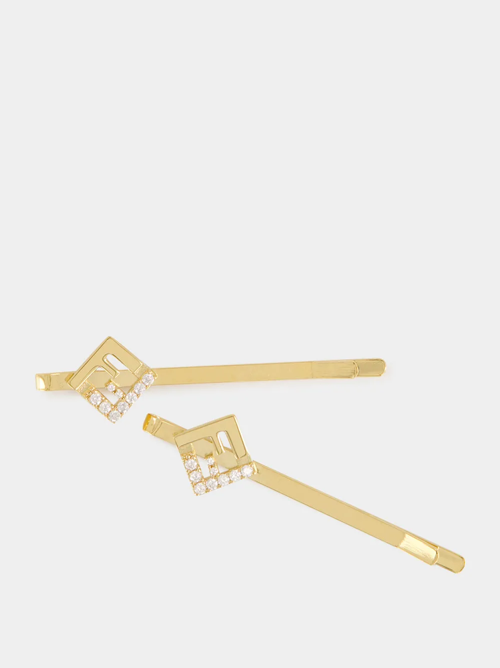 Gold FF Crystal Hair Clips Set sold by Fashion Clinic product image thumbnail 2