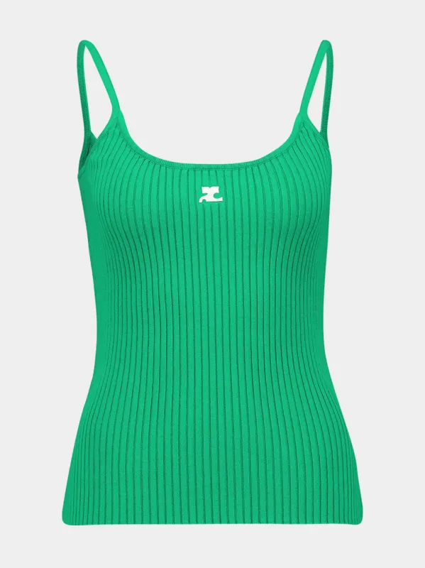 Green Rib Knit Tank Top made by Courreges