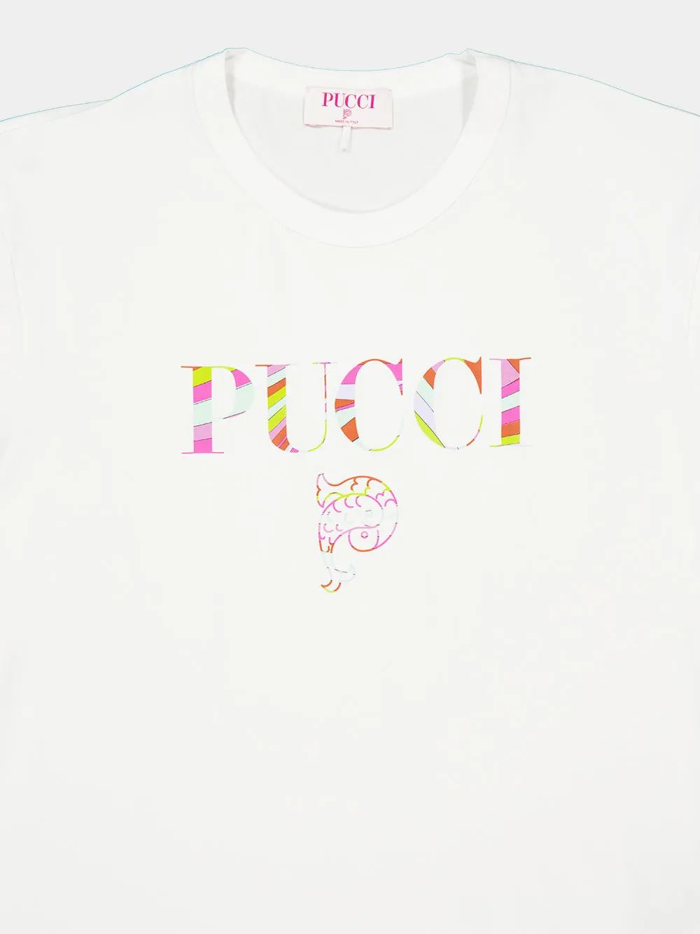 White Viscose Logo T-Shirt sold by Fashion Clinic product image thumbnail 3
