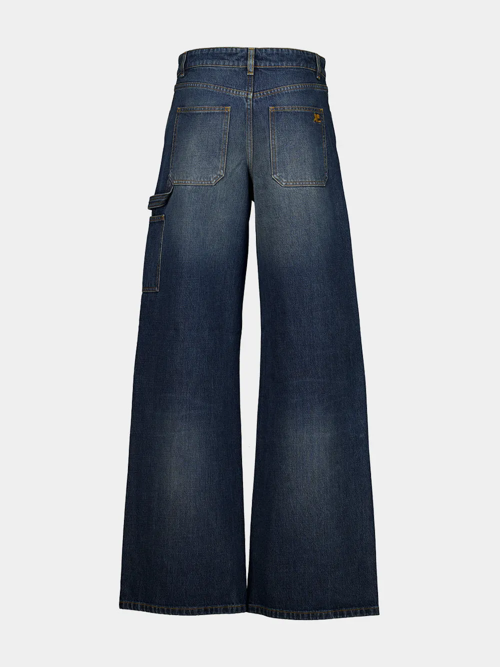 Vintage Medium Blue Baggy Denim Jeans sold by Fashion Clinic product image thumbnail 3