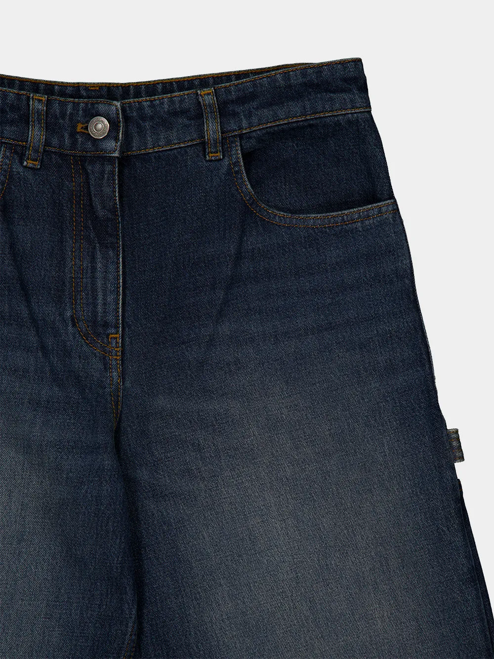 Vintage Medium Blue Baggy Denim Jeans sold by Fashion Clinic product image thumbnail 5
