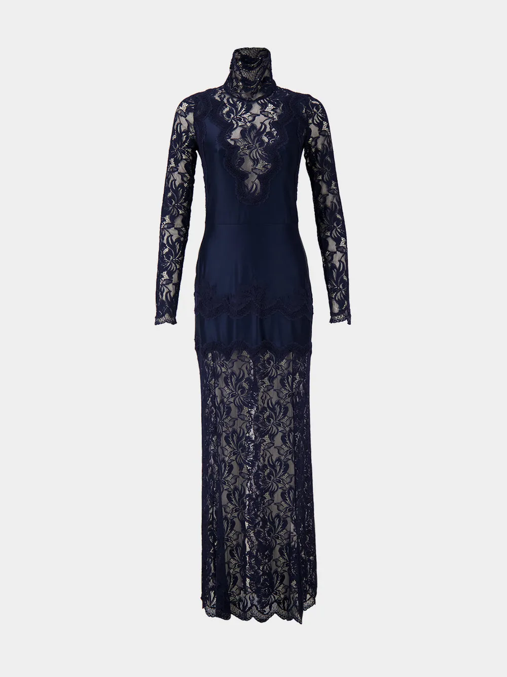 Deep Navy Lace and Jersey Maxi Dress sold by Fashion Clinic product image thumbnail 2