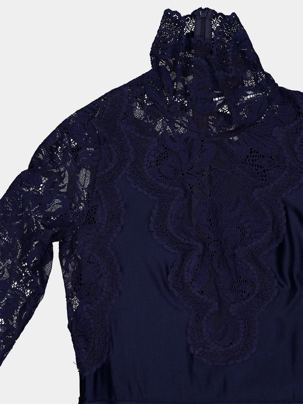 Deep Navy Lace and Jersey Maxi Dress sold by Fashion Clinic product image thumbnail 4