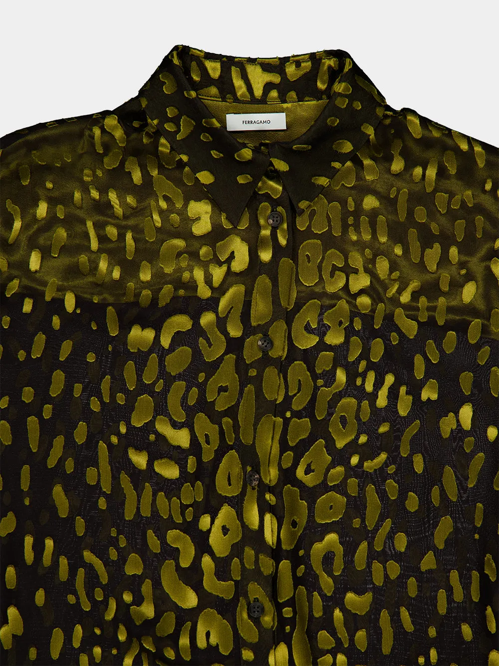 Espresso and Antique yellow Devoré Georgette Shirt sold by Fashion Clinic product image thumbnail 4