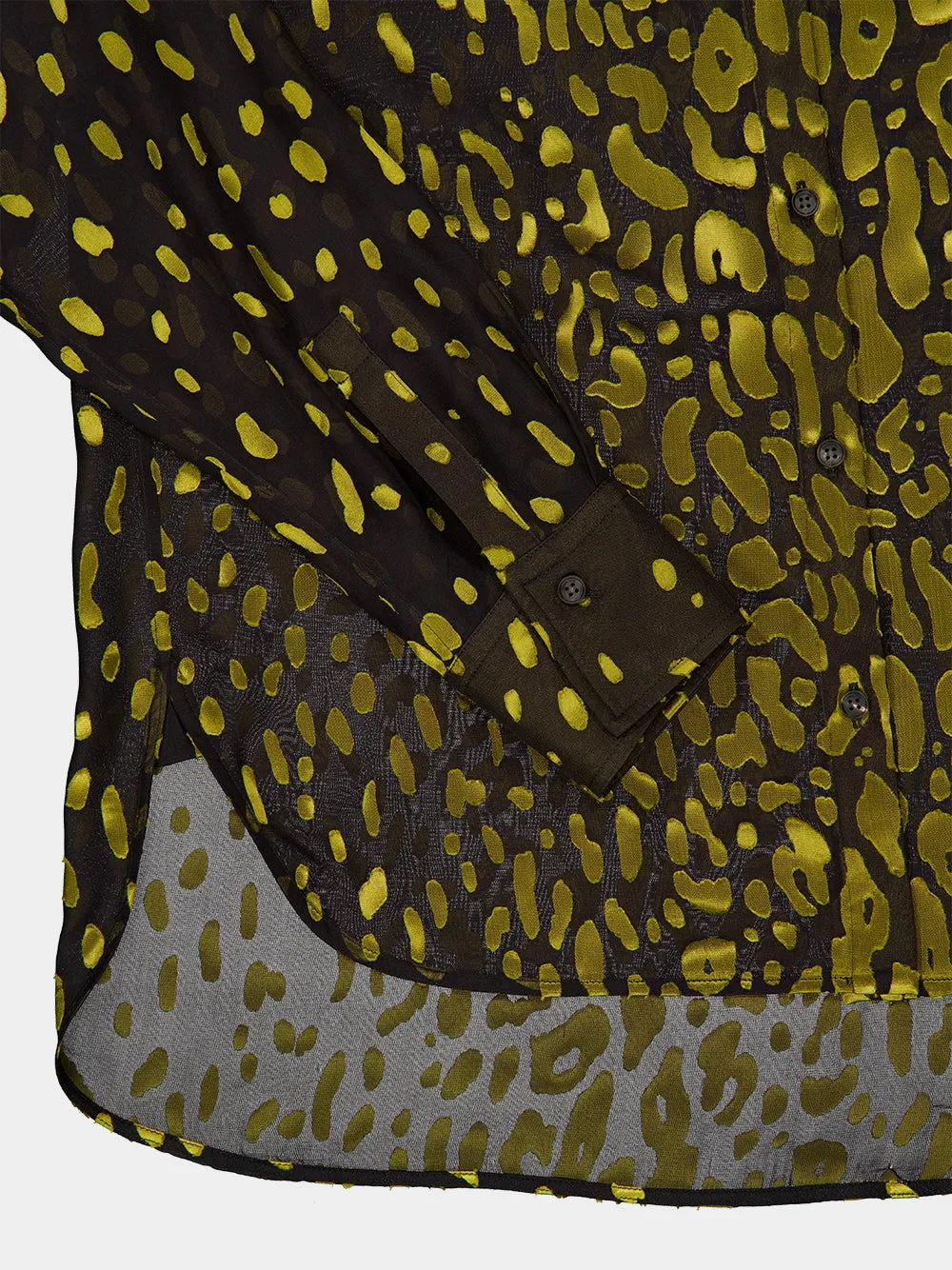 Espresso and Antique yellow Devoré Georgette Shirt sold by Fashion Clinic product image thumbnail 5