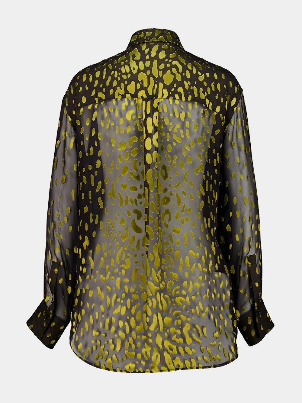 Espresso and Antique yellow Devoré Georgette Shirt sold by Fashion Clinic product image thumbnail 3
