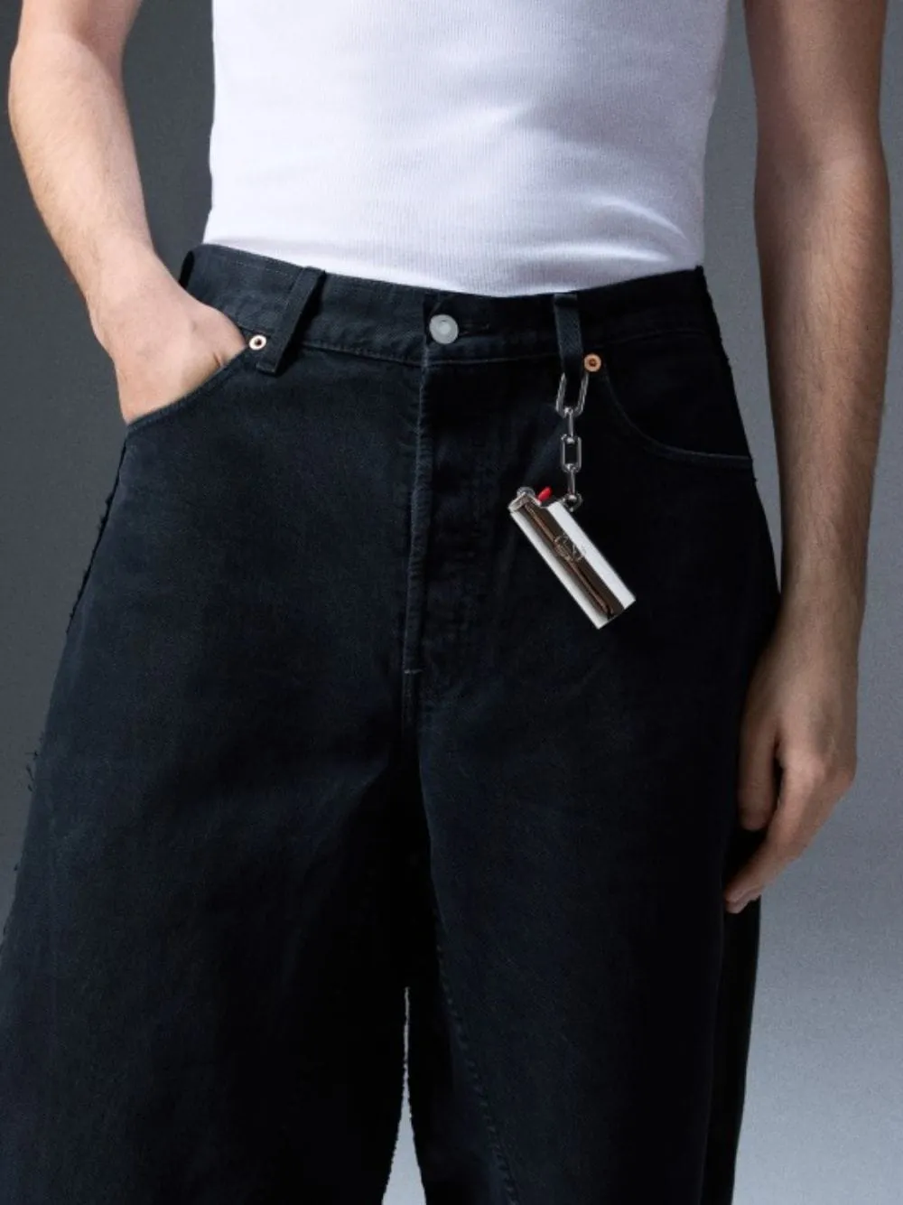 Silver Metal Lighter Case Keyring sold by Fashion Clinic product image thumbnail 2