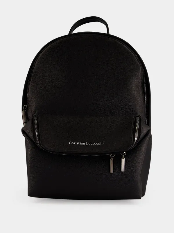 Black Nostalgic Leather Backpack made by Christian Louboutin