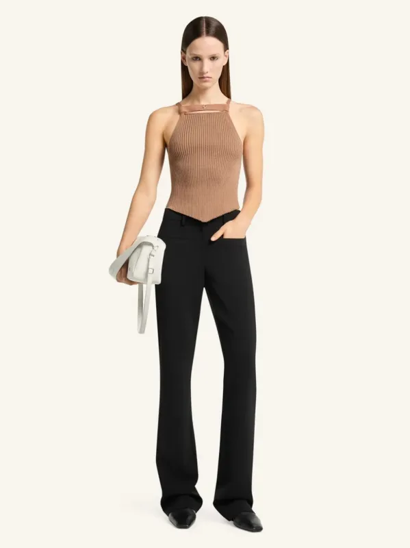 Bronzer Strap Rib Knit Tank Top made by Courreges