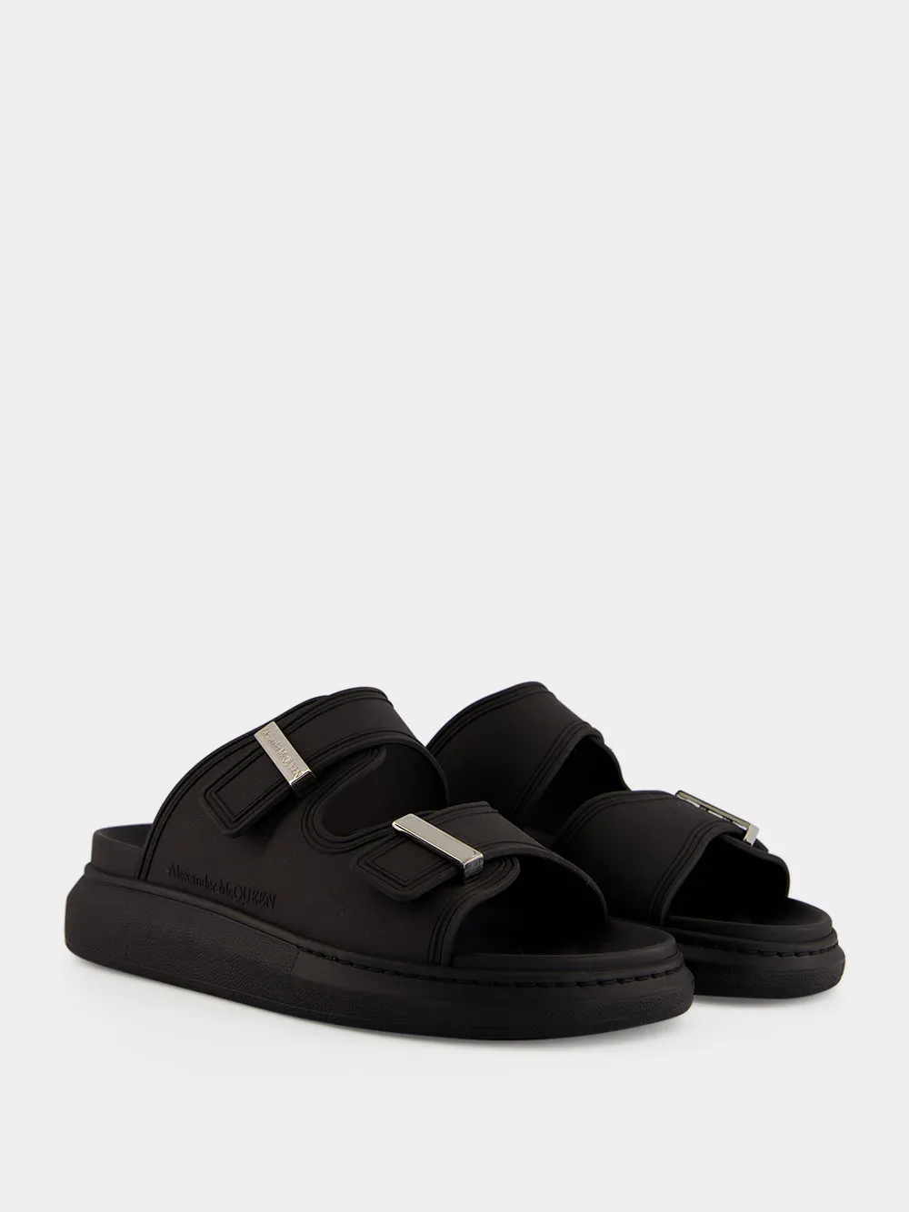 Black Hybrid Rubber Slides sold by Fashion Clinic product image thumbnail 3