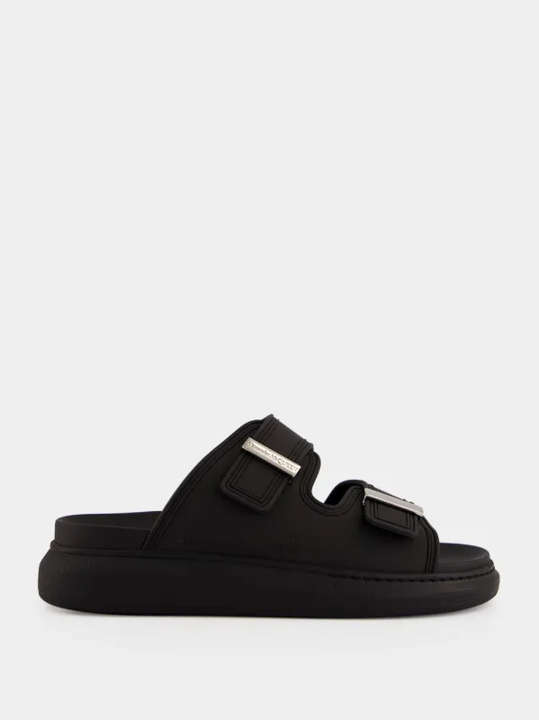 Black Hybrid Rubber Slides made by Alexander McQueen