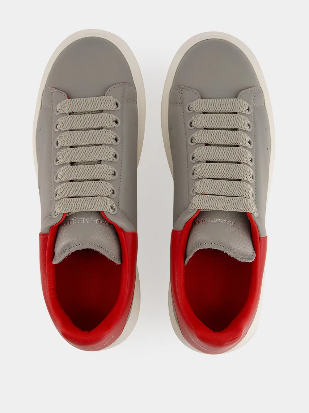 Grey and Red Oversized Leather Sneakers sold by Fashion Clinic product image thumbnail 4
