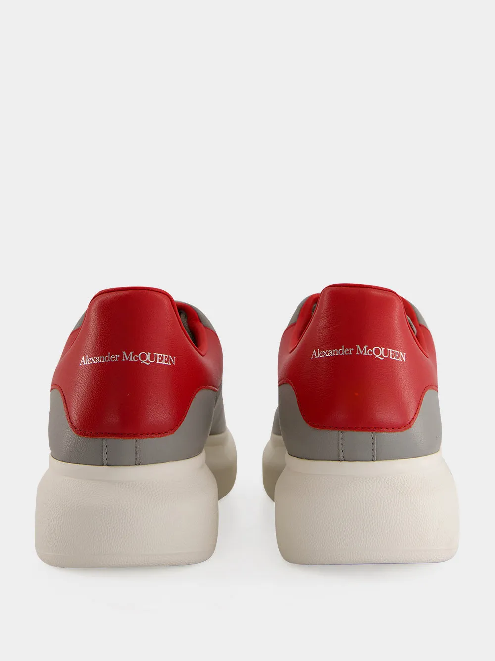 Grey and Red Oversized Leather Sneakers sold by Fashion Clinic product image thumbnail 5