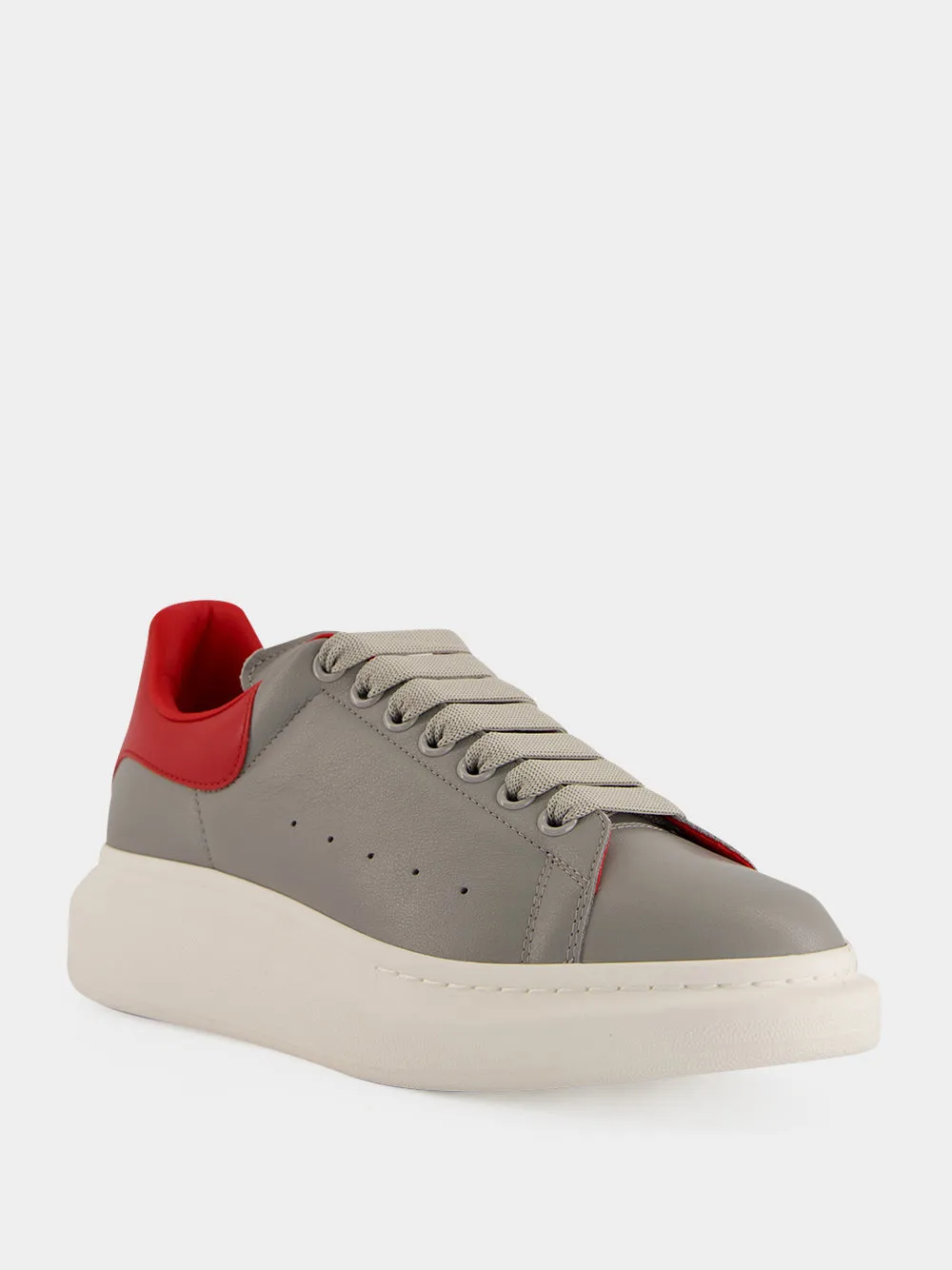 Grey and Red Oversized Leather Sneakers sold by Fashion Clinic product image thumbnail 2