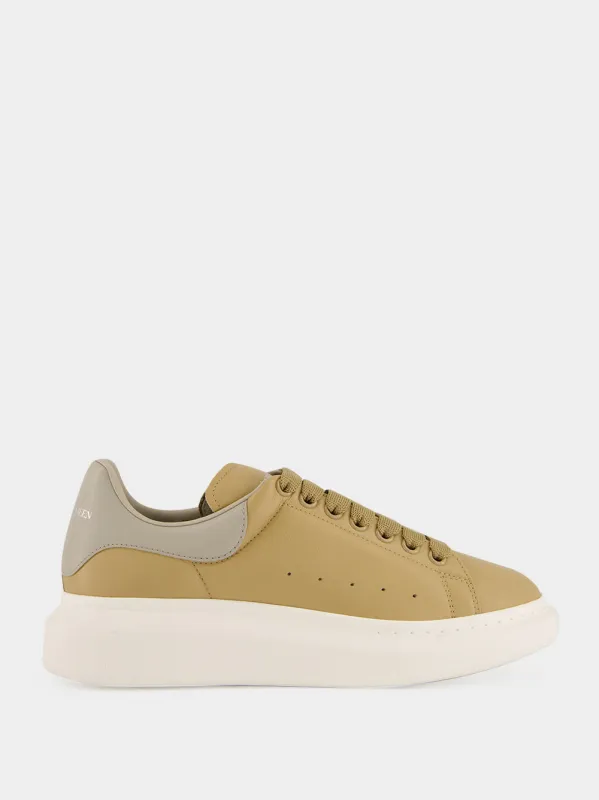 Sand and Stone Oversized Leather Sneakers made by Alexander McQueen