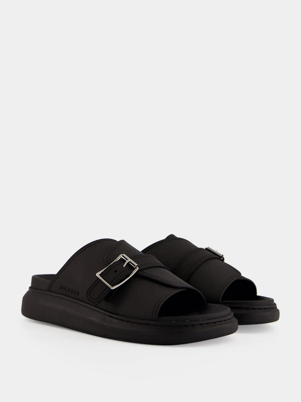 Black Single Strap Leather Sandals sold by Fashion Clinic product image thumbnail 3