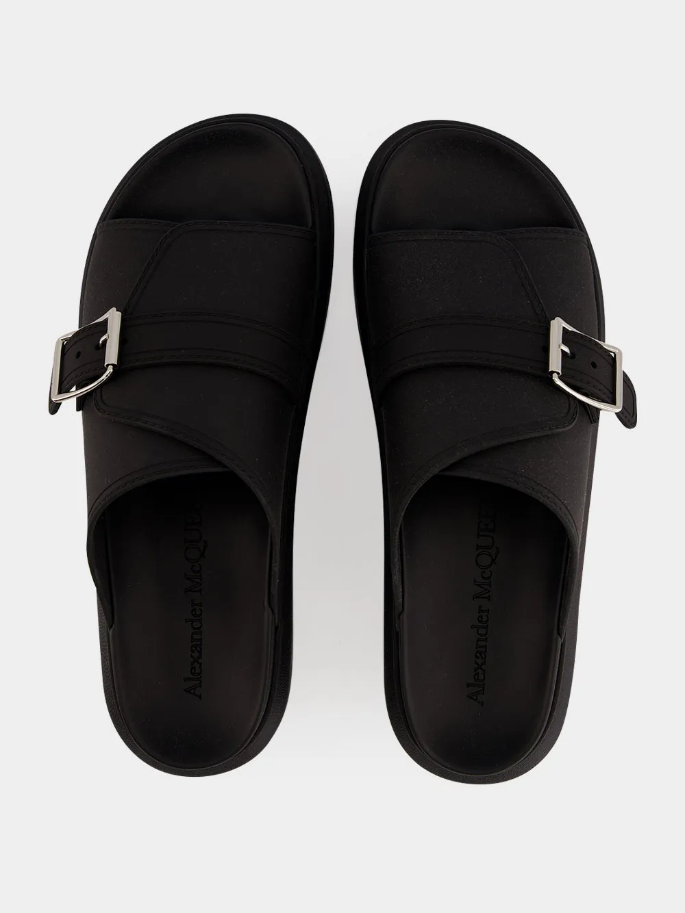 Black Single Strap Leather Sandals sold by Fashion Clinic product image thumbnail 4
