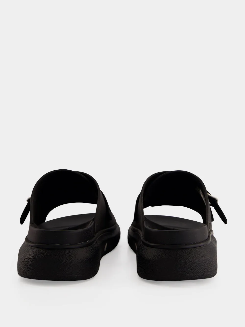 Black Single Strap Leather Sandals sold by Fashion Clinic product image thumbnail 5