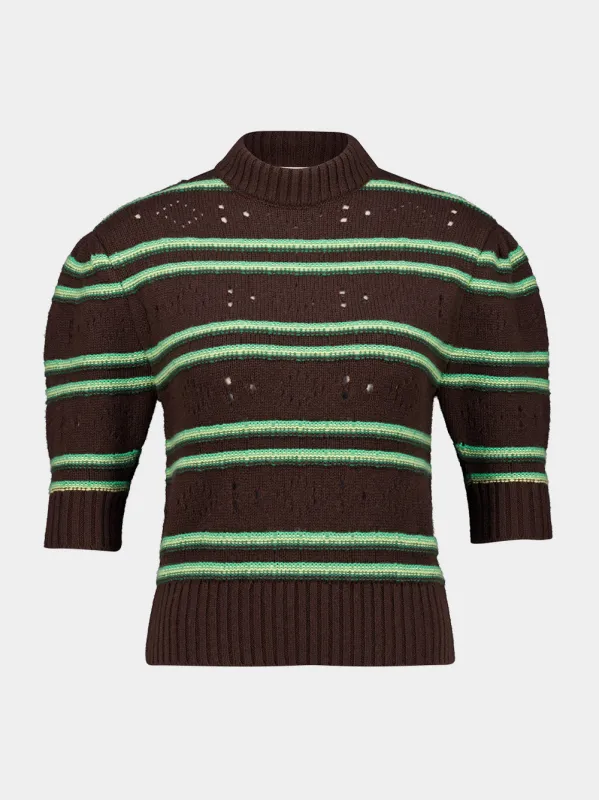 Brown Cashmere Openwork Sweater made by Marni