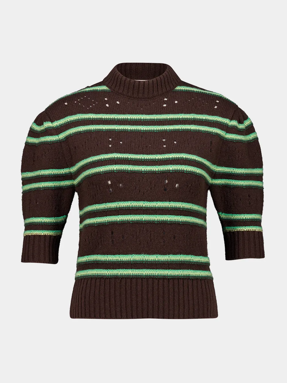 Brown Cashmere Openwork Sweater sold by Fashion Clinic