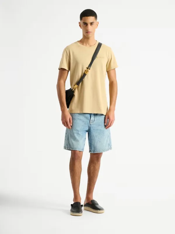 Beige Embroidered Vintage T-Shirt made by Balmain