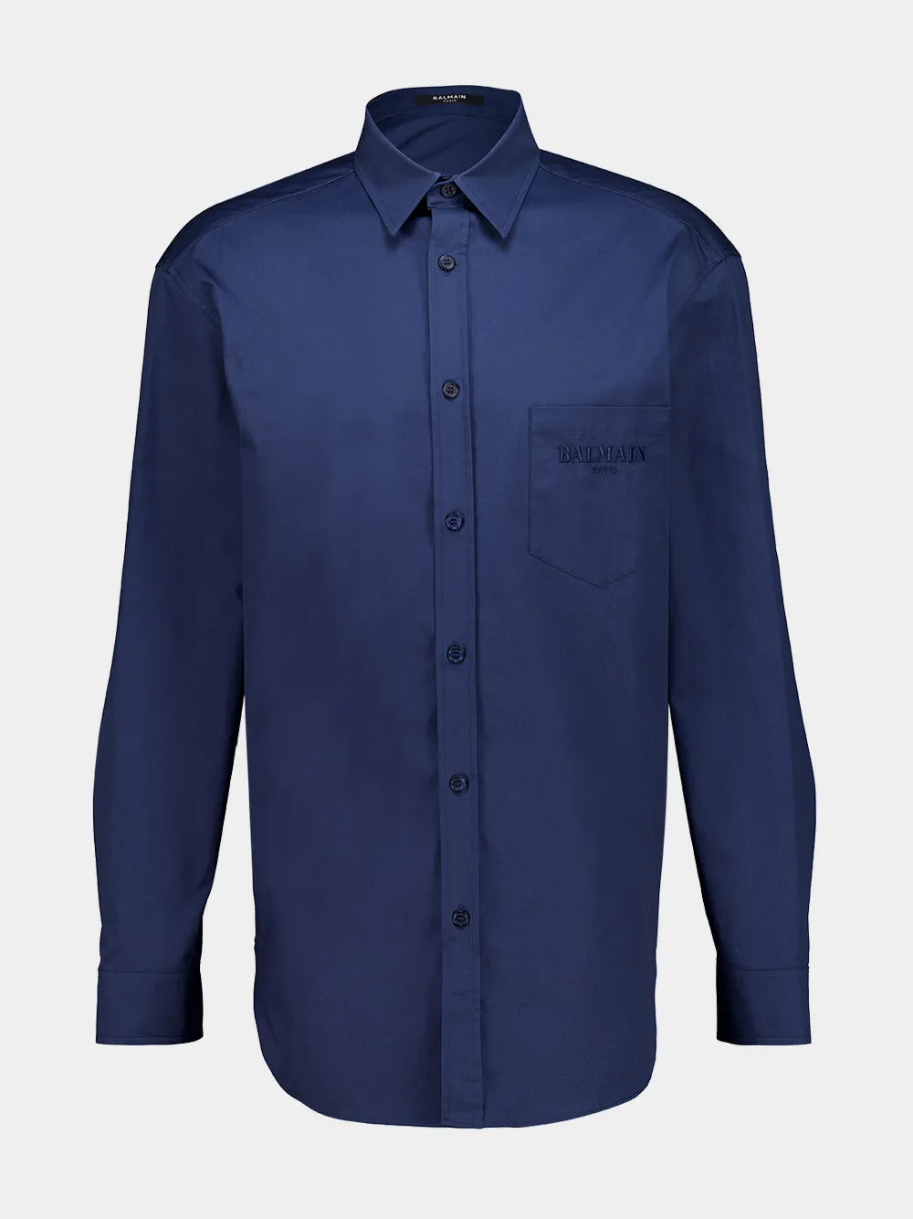 Blue Loose-Fit Cotton Shirt sold by Fashion Clinic