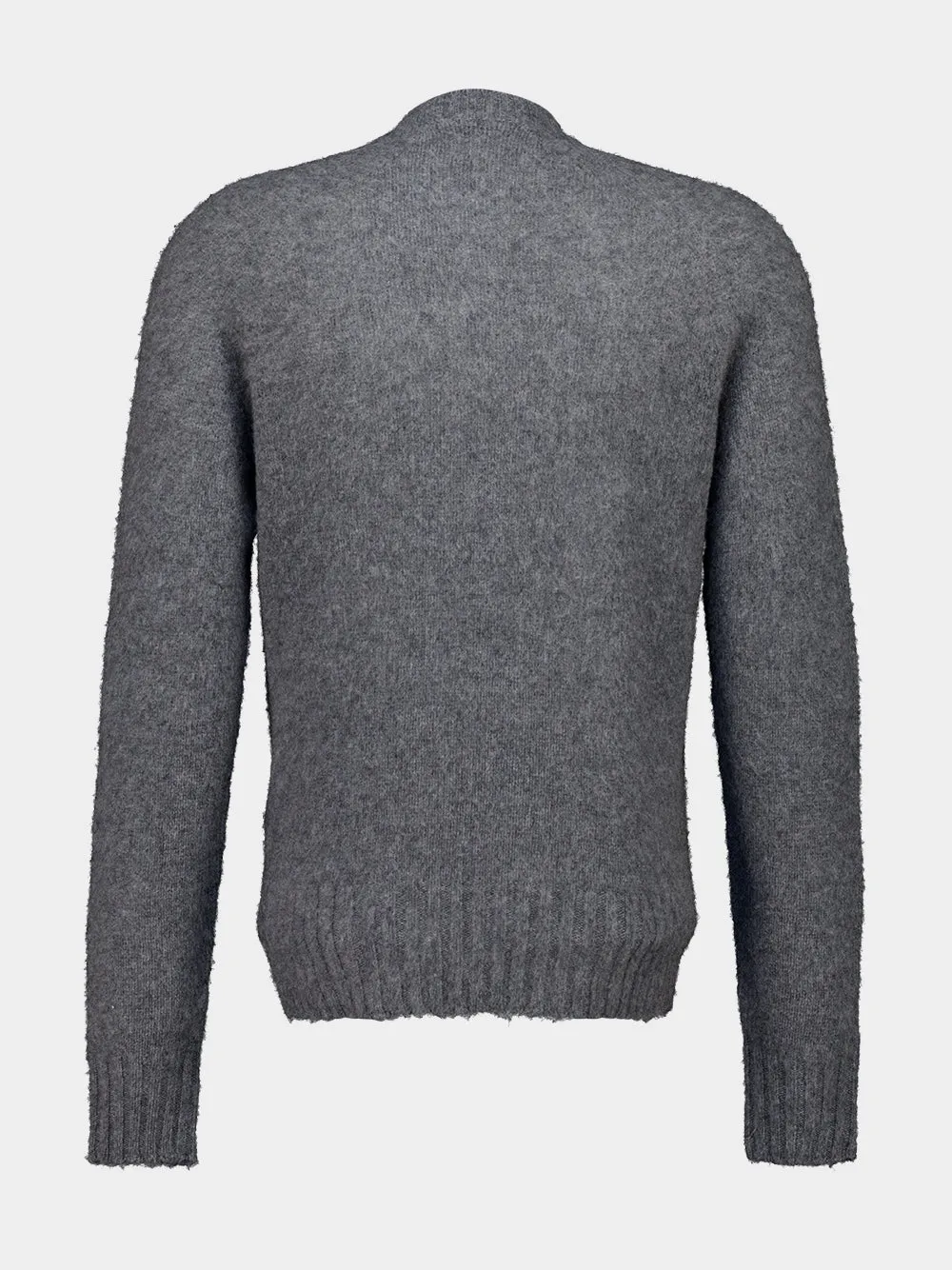 Light Charcoal Brushed Cashmere Crew Neck Sweater sold by Fashion Clinic product image thumbnail 2