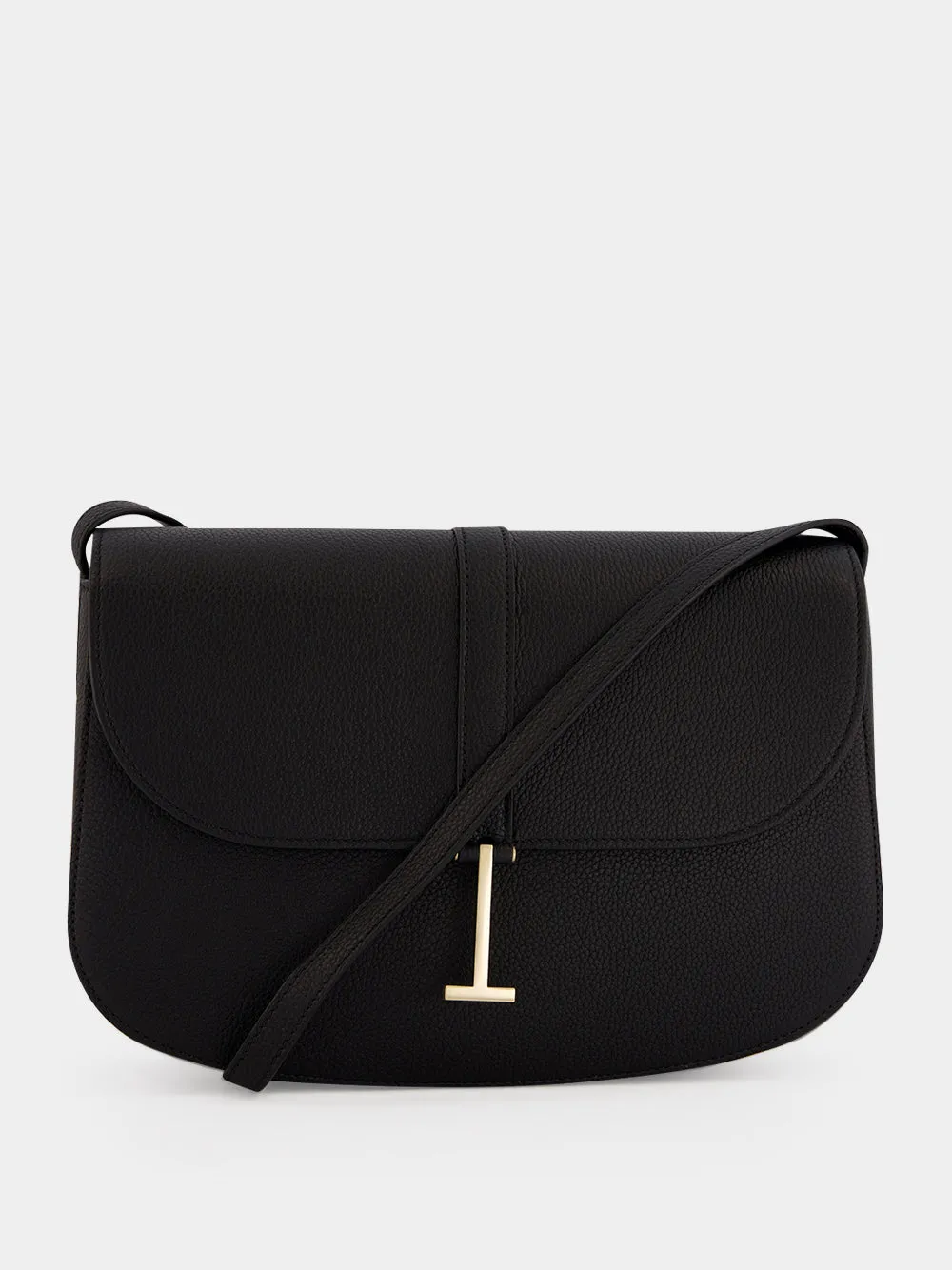 Black Grain Leather Kara Medium Crossbody Bag sold by Fashion Clinic