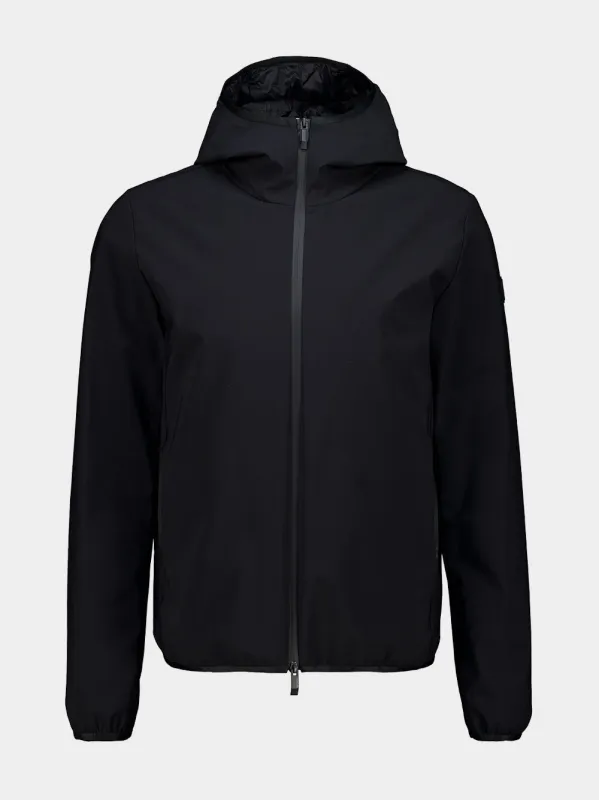 Black Ciampolin Hooded Down Jacket made by Moncler