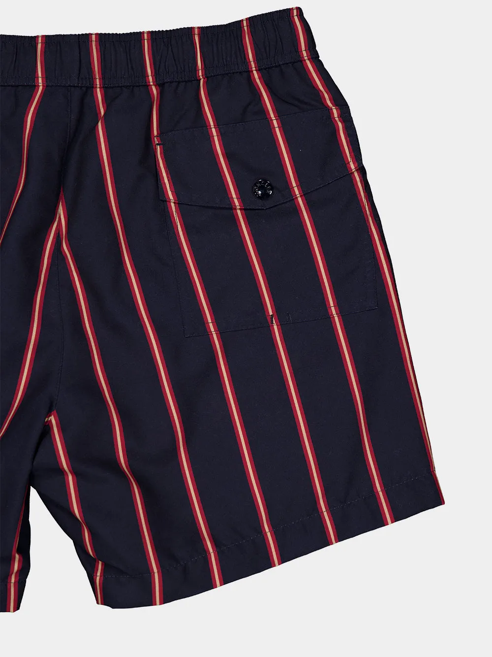 Navy Blue and Red Striped Swim Shorts sold by Fashion Clinic product image thumbnail 4