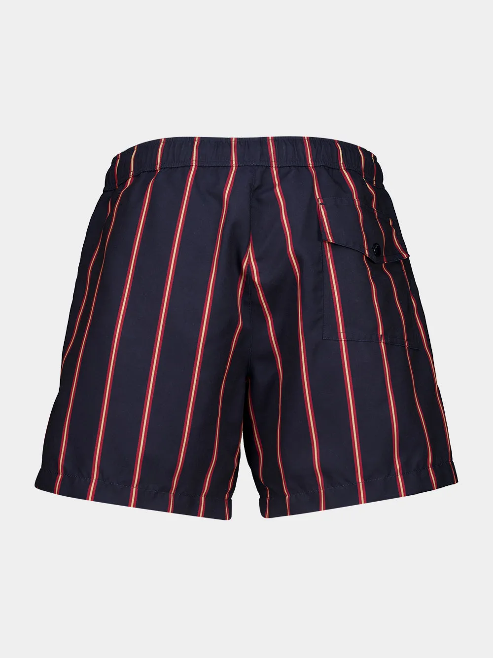 Navy Blue and Red Striped Swim Shorts sold by Fashion Clinic product image thumbnail 2