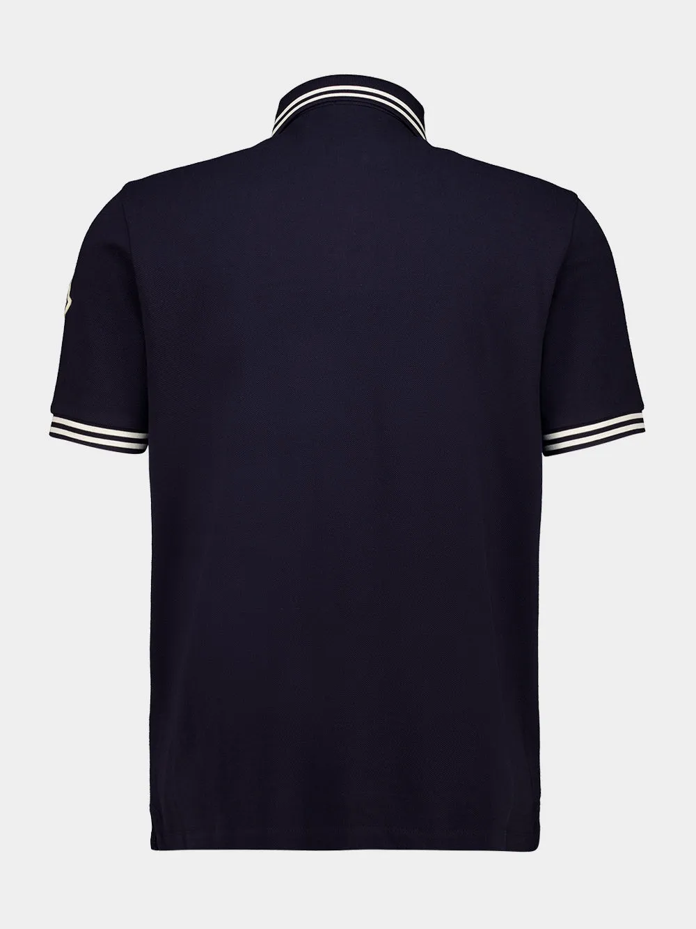 Dark Blue Striped Trim Cotton Polo Shirt sold by Fashion Clinic product image thumbnail 2