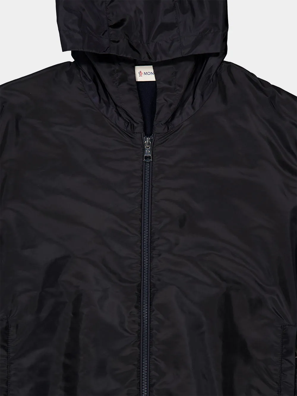 Navy Blue Cotton Blend Hooded Sweatshirt sold by Fashion Clinic product image thumbnail 3