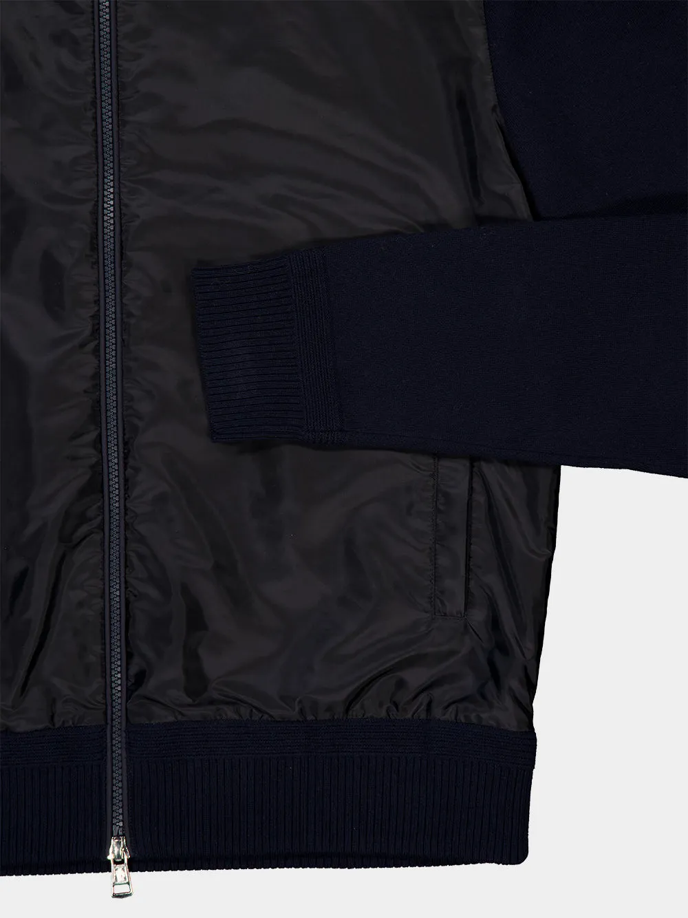Navy Blue Cotton Blend Hooded Sweatshirt sold by Fashion Clinic product image thumbnail 4