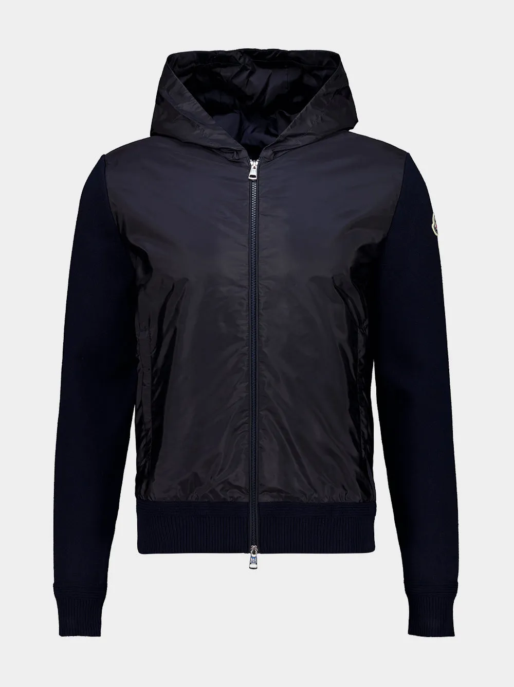 Navy Blue Cotton Blend Hooded Sweatshirt sold by Fashion Clinic