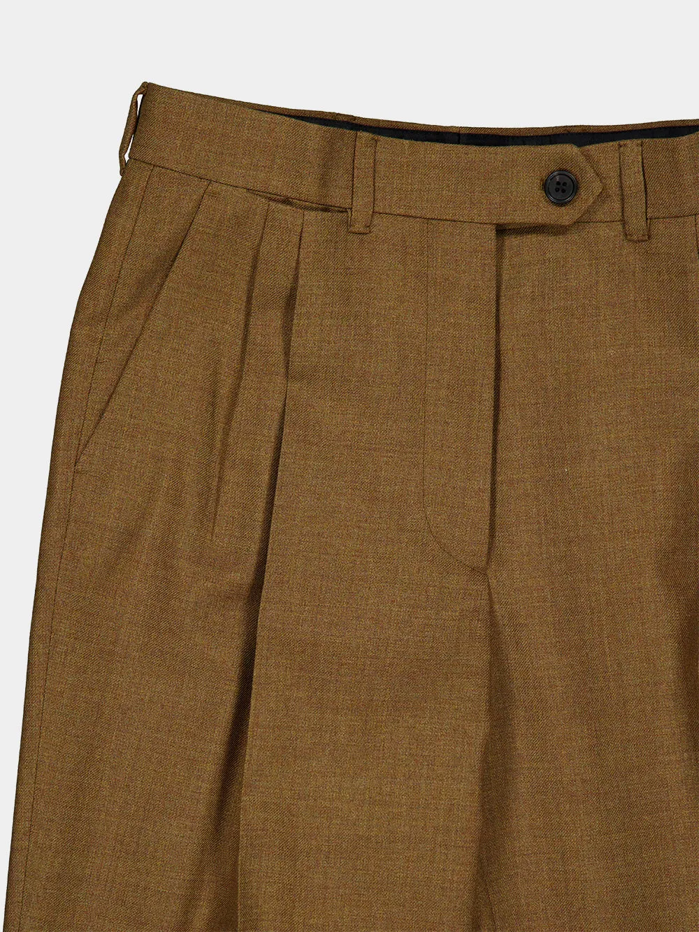 Tobacco Brown Virgin Wool Wide-Leg Trousers sold by Fashion Clinic product image thumbnail 3
