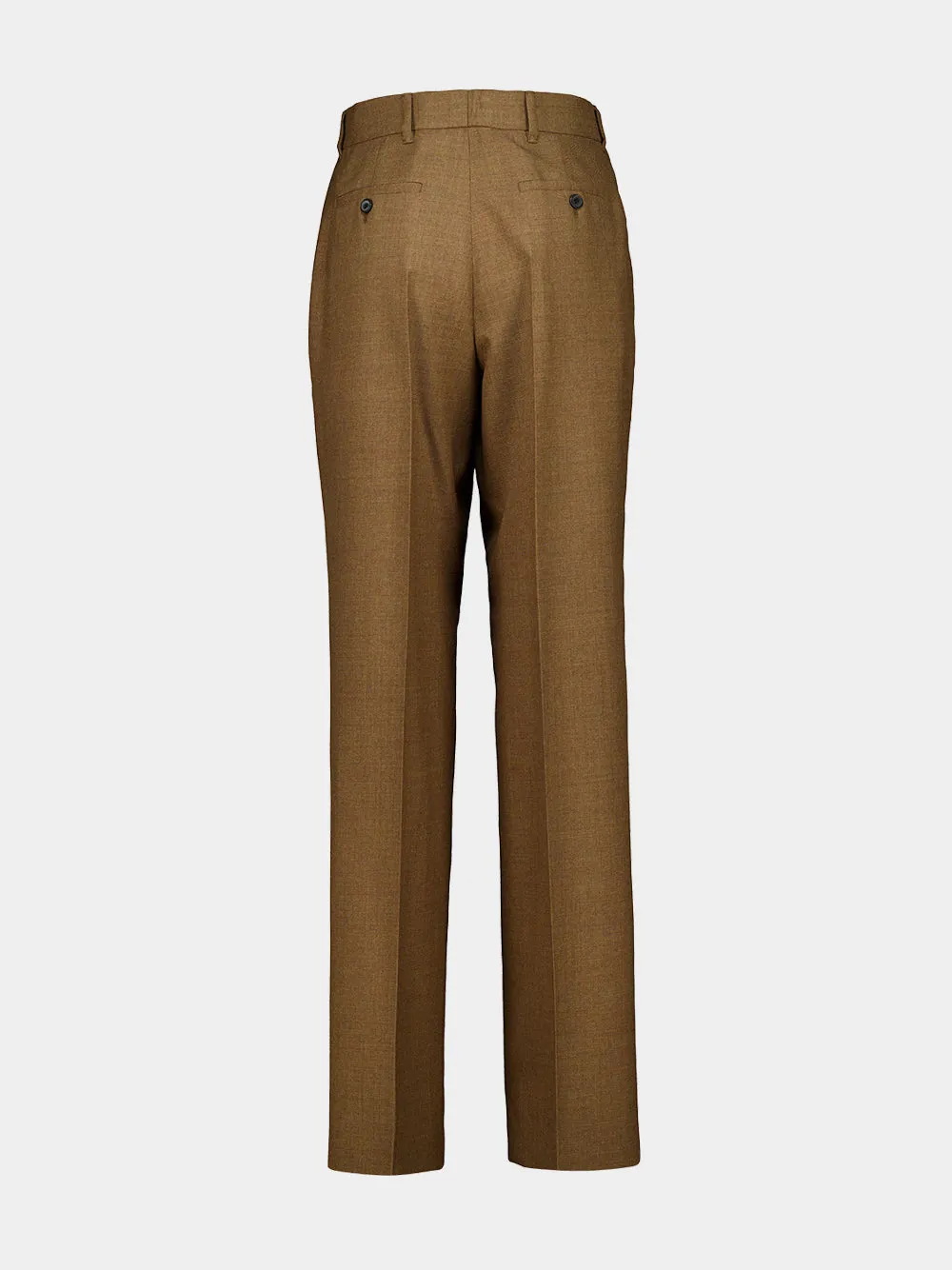 Tobacco Brown Virgin Wool Wide-Leg Trousers sold by Fashion Clinic product image thumbnail 2