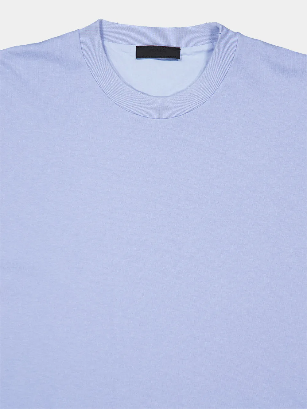 Sky Blue Cotton Crewneck T-Shirt sold by Fashion Clinic product image thumbnail 3