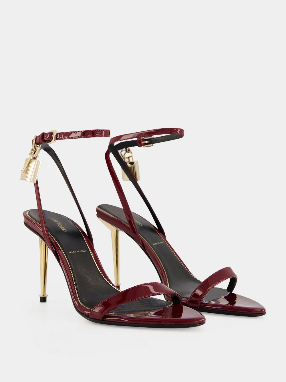 Ruby Red Padlock Pointy Sandals sold by Fashion Clinic product image thumbnail 3