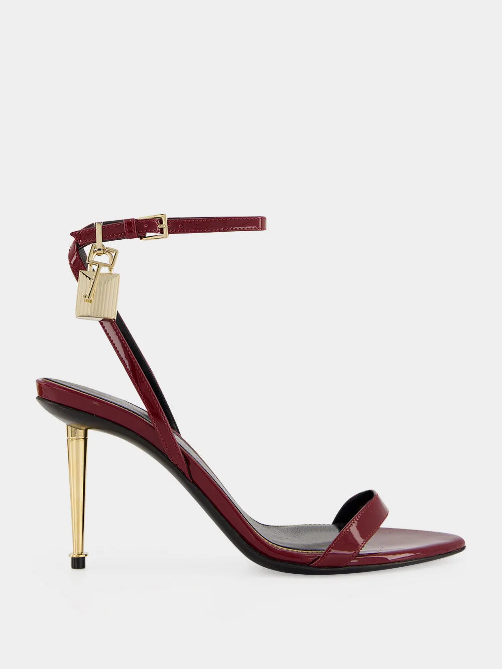 Ruby Red Padlock Pointy Sandals sold by Fashion Clinic