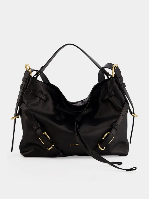 Black Small Voyou Leather Bucket Bag made by Givenchy