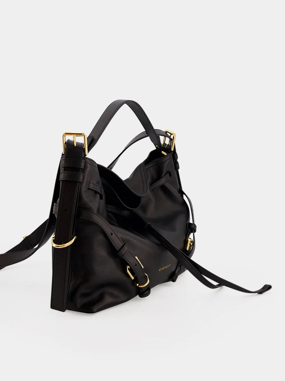 Black Small Voyou Leather Bucket Bag sold by Fashion Clinic product image thumbnail 4